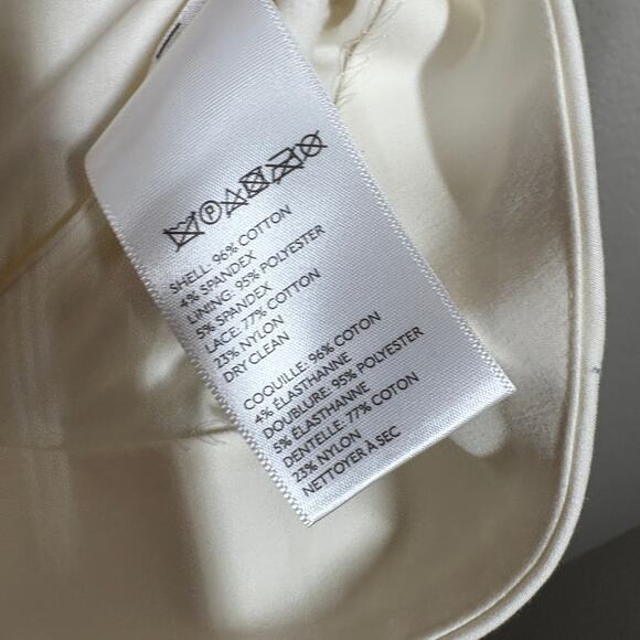 Collette Dinnigan Anthropologie Size 6 Pleated Trellis Fit & Flare Dress White - Picture 13 of 14